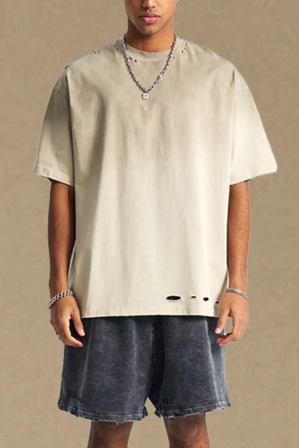 Men's Round Neck Half Sleeve T-Shirt - Premium T-Shirt from Trendsi - Just $25.88! Shop now at Craftklart.store