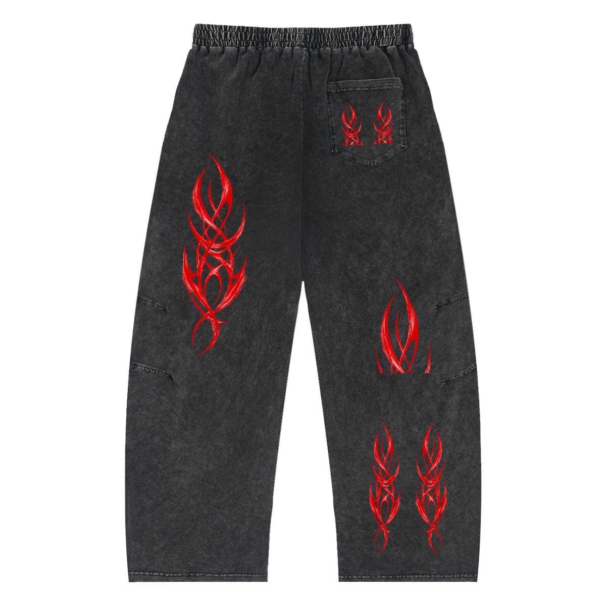 Snow Wash Drawstring Cotton Pants