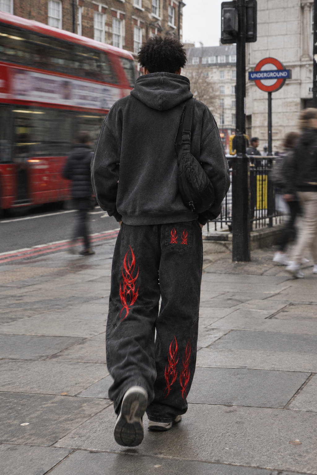 ODMPOD Snow Wash drawstring cotton pants, showing relaxed fit with adjustable waistband and soft fabric in a casual style.
