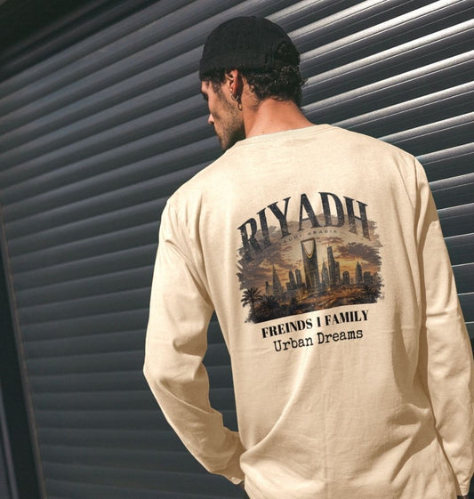 CKL Riyadh long sleeve printed T-shirt with bold graphic design on soft fabric, shown on a neutral background.
