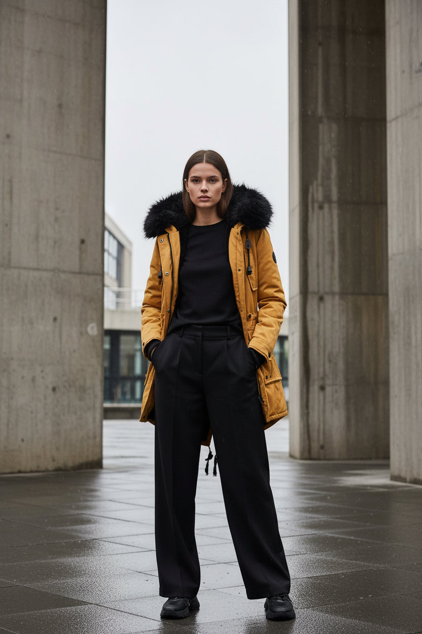 Women's Thickened Parka Jacket — Fur Collar Winter Coat