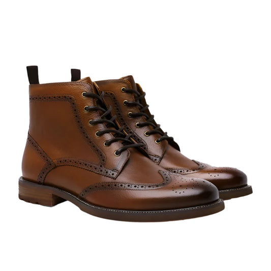 Men's Branded Brogue Genuine Leather Boots - Premium Boots from Craftklart Dropship - Just $87.71! Shop now at Craftklart.store