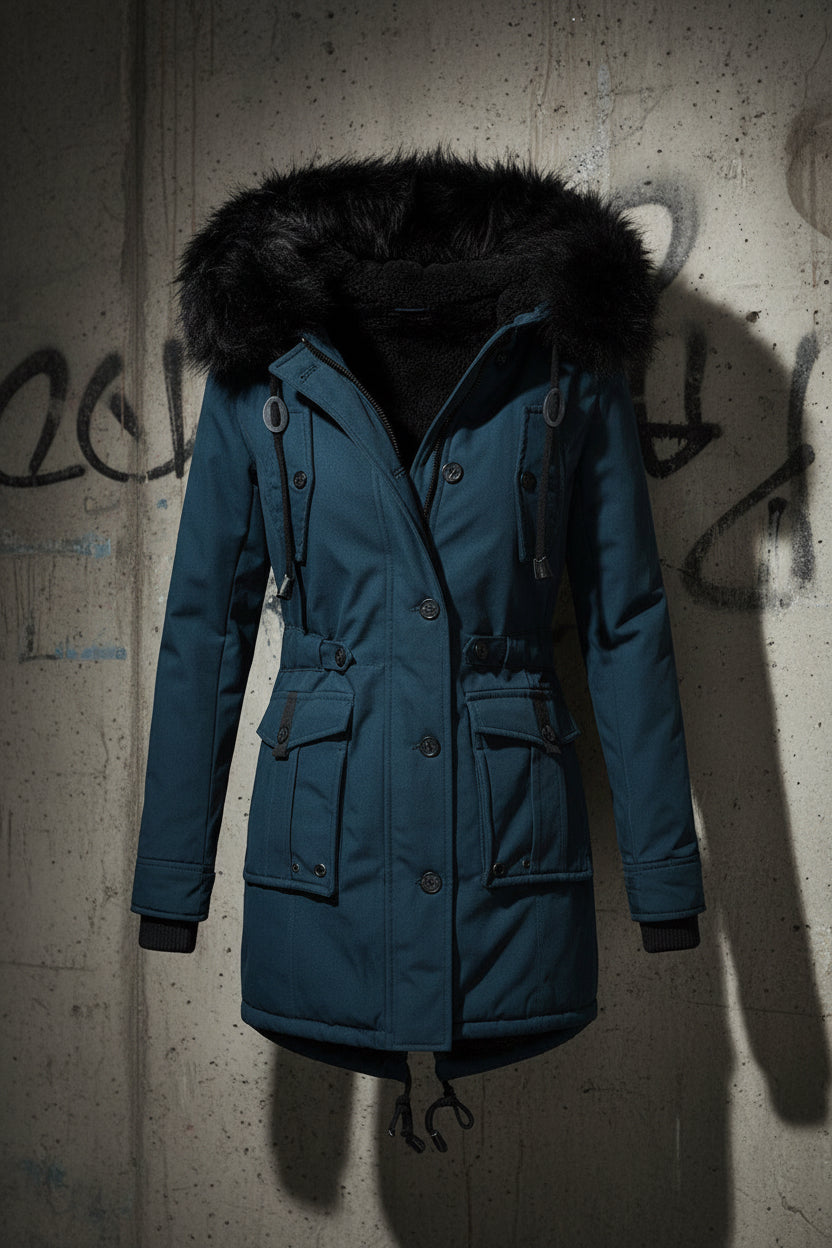 Women's Thickened Parka Jacket — Fur Collar Winter Coat