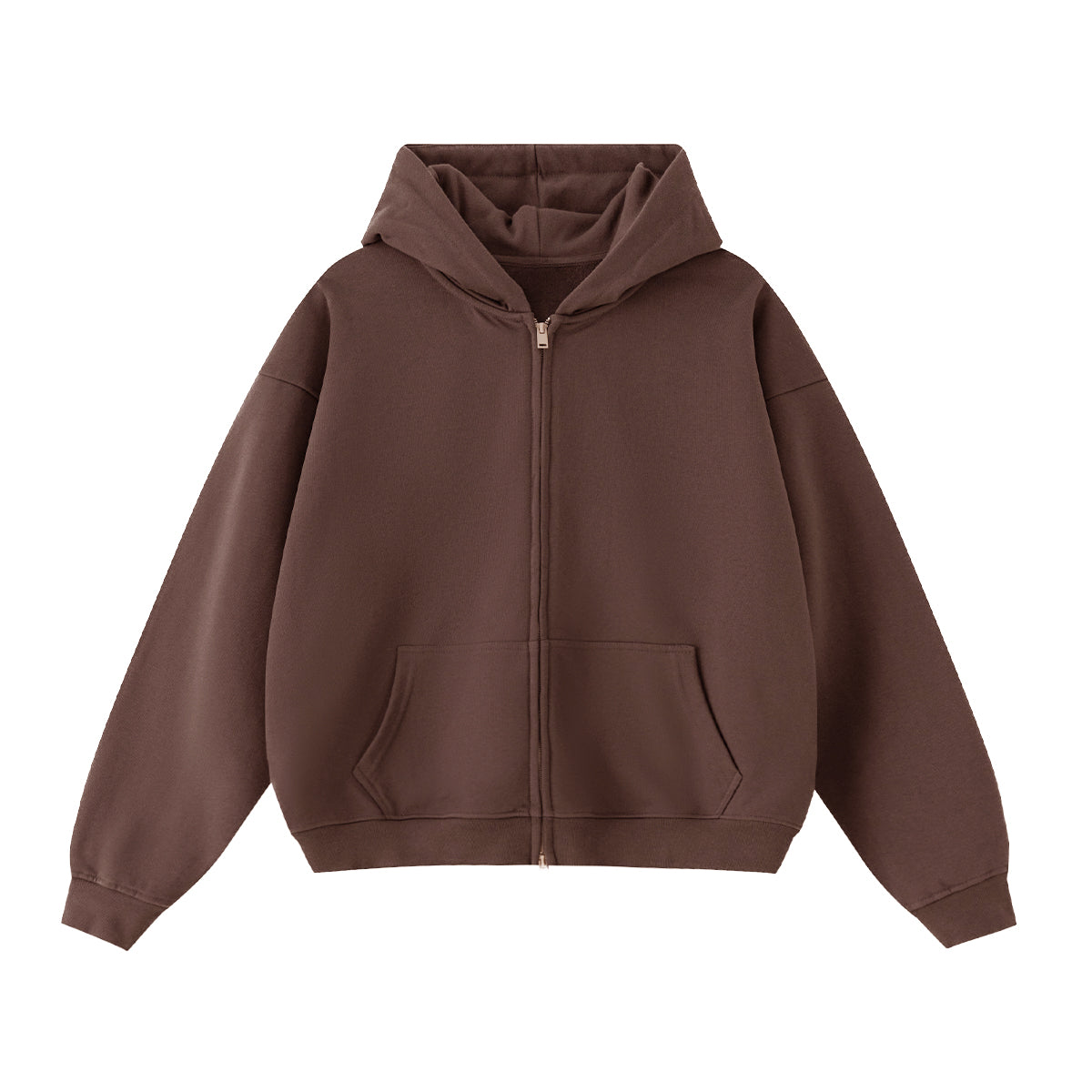 Unisex Heavyweight Cropped Double-Zip Hoodie (460GSM)