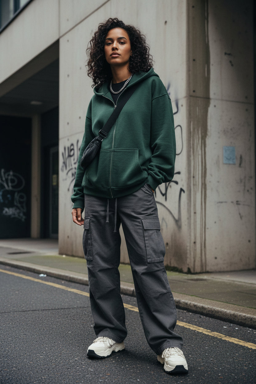 Quiet Form Zip Hoodie — 380GSM Fleece Oversized