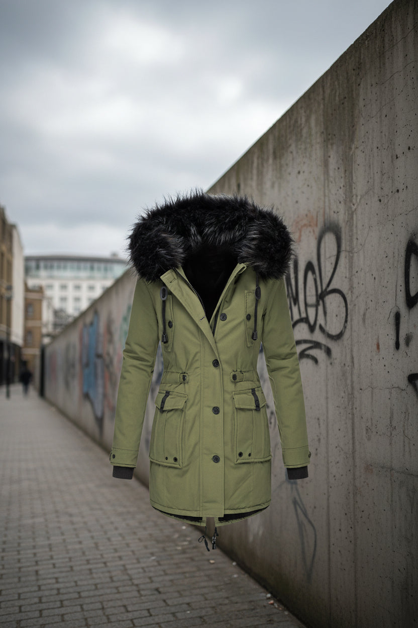 Women's Thickened Parka Jacket — Fur Collar Winter Coat