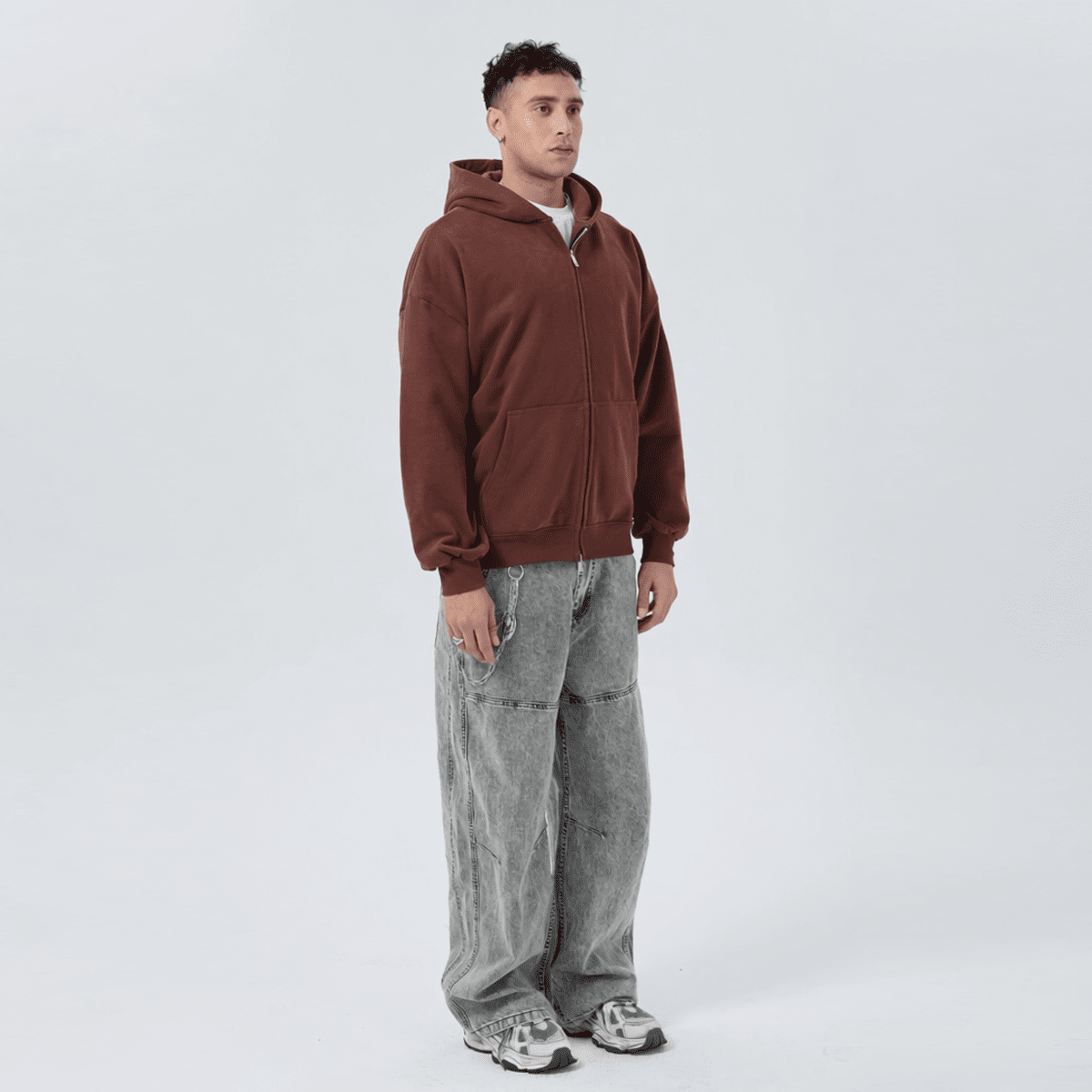 Unisex Heavyweight Cropped Double-Zip Hoodie (460GSM)