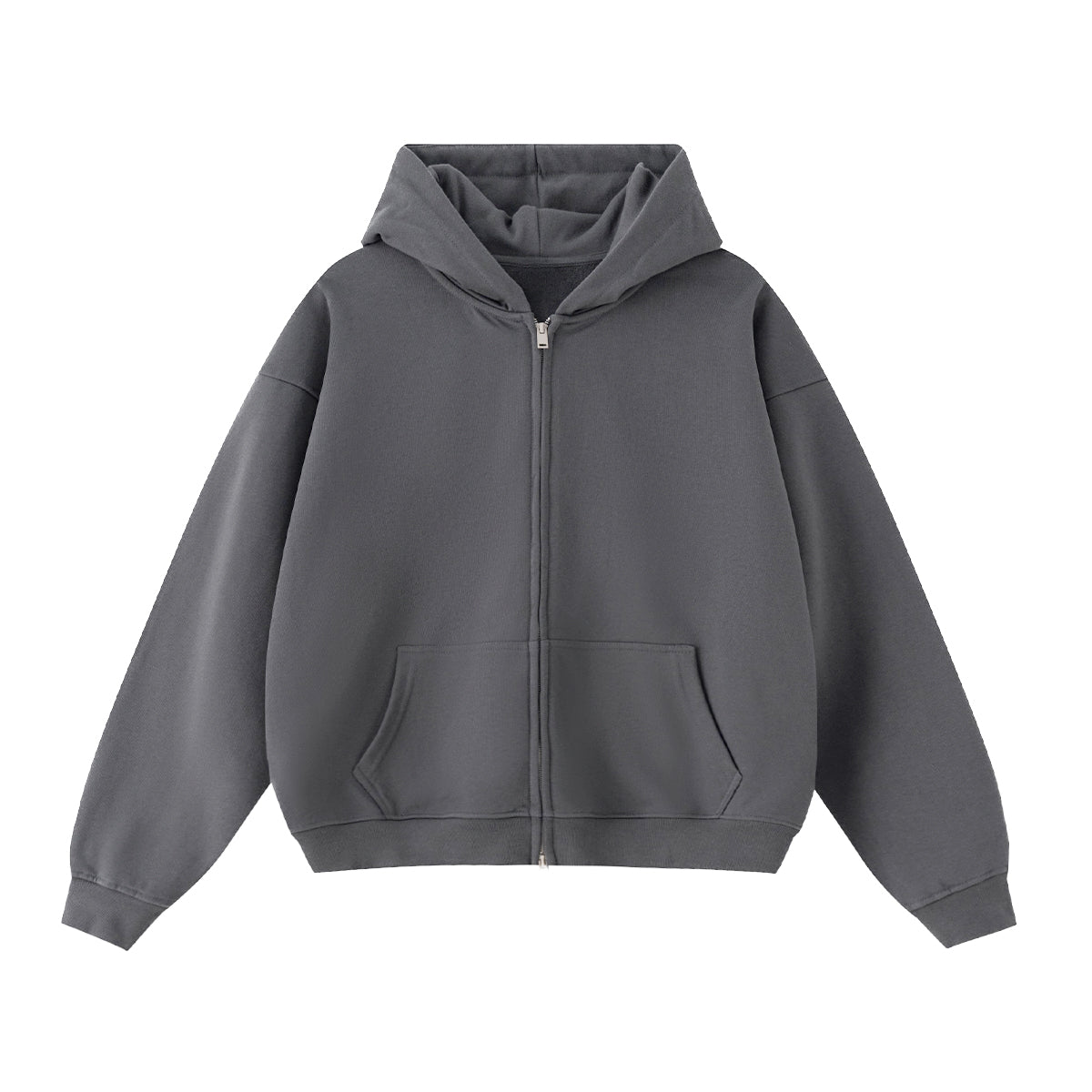 Unisex Heavyweight Cropped Double-Zip Hoodie (460GSM)