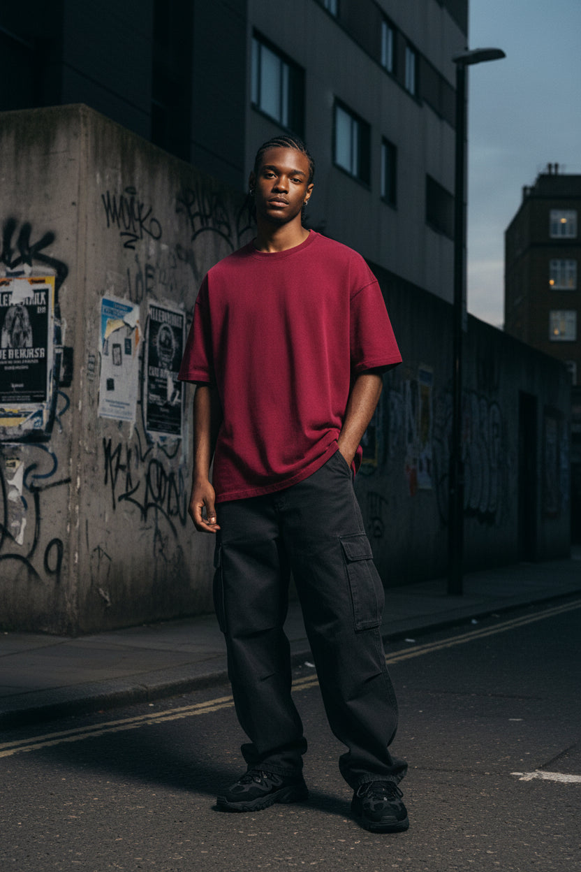 UNSEEN Washed Tie-Dye Oversized Tee — Red