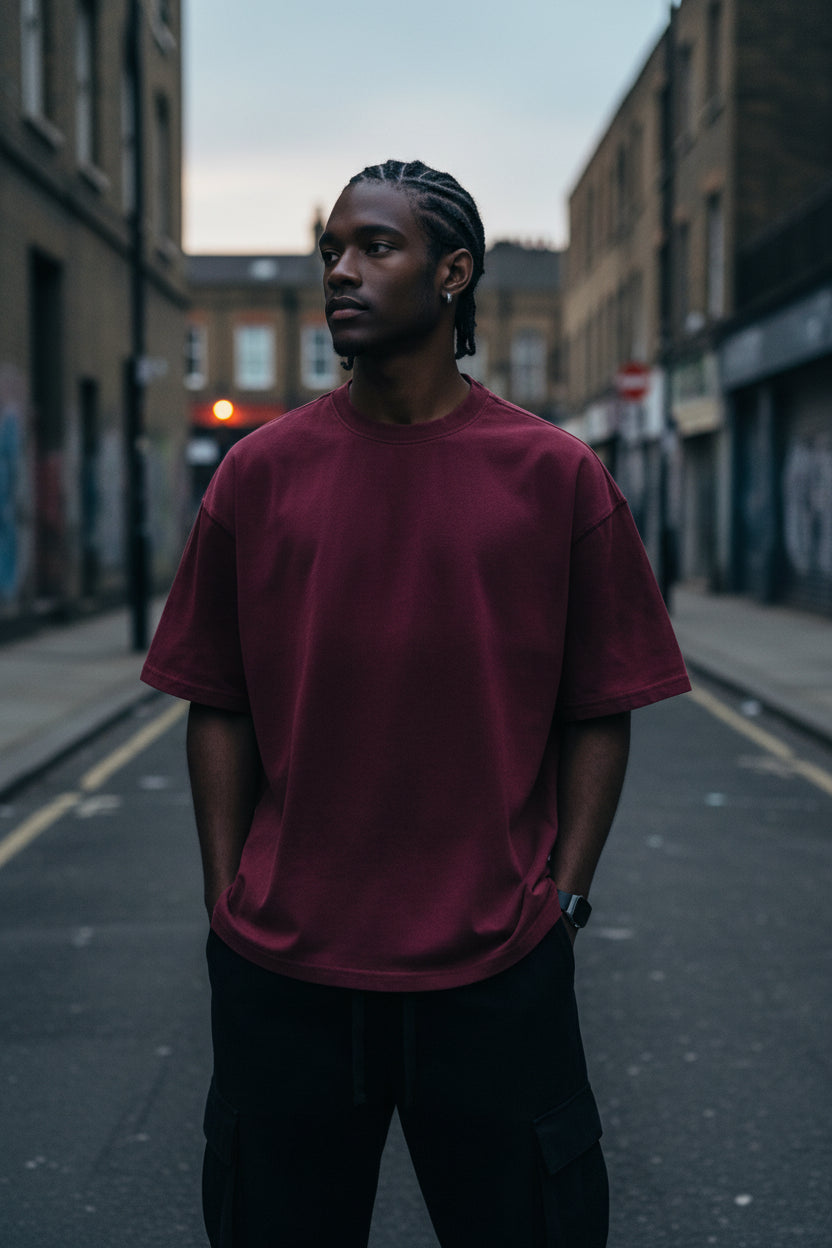 UNSEEN Washed Tie-Dye Oversized Tee — Red