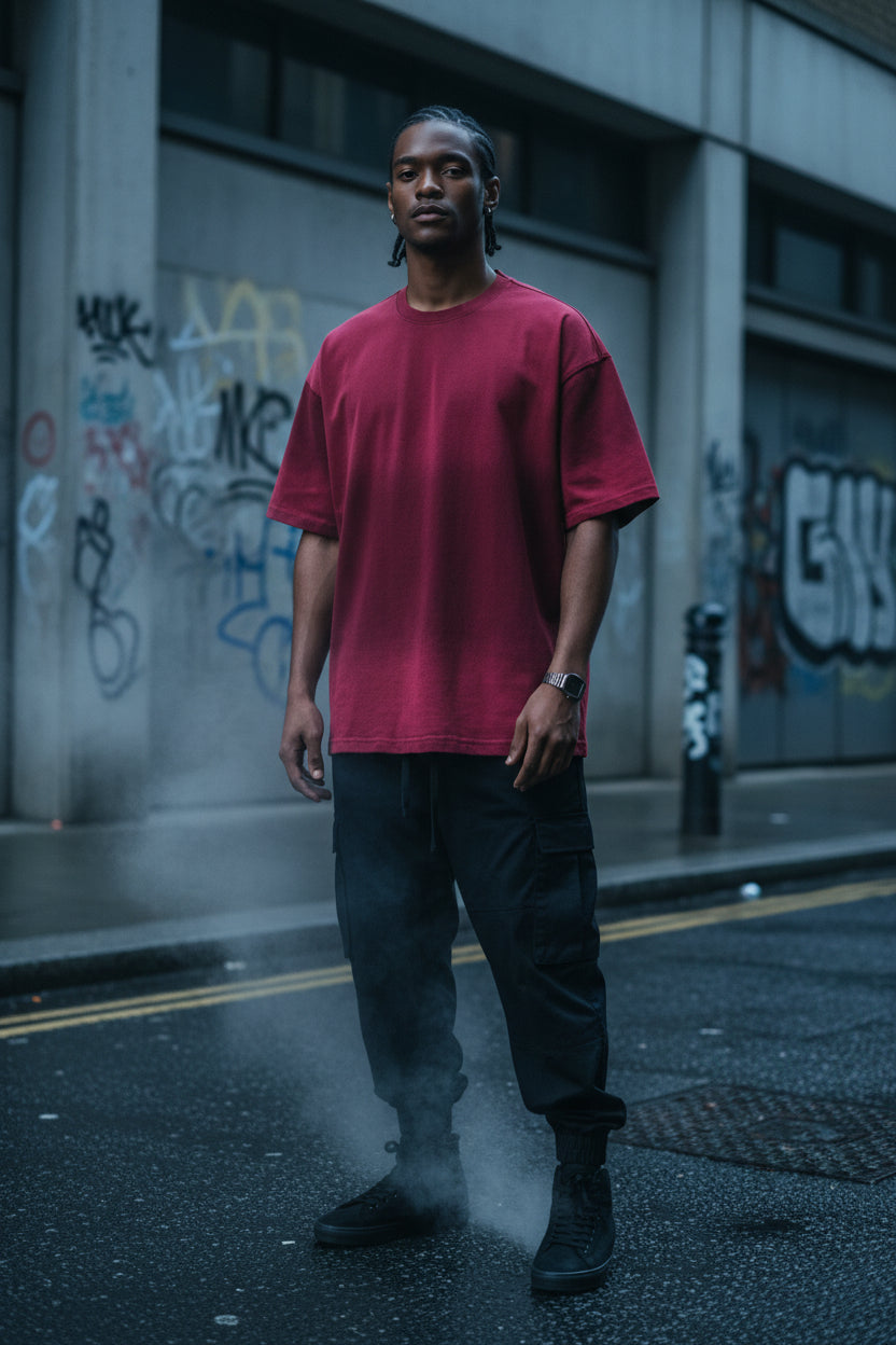 UNSEEN Washed Tie-Dye Oversized Tee — Red