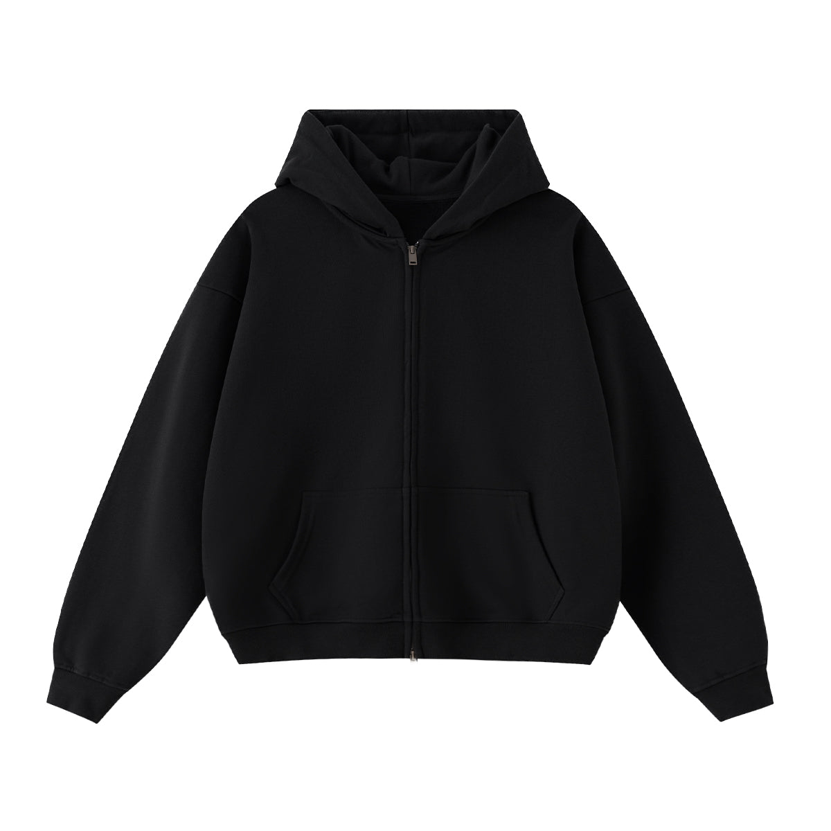 Unisex Heavyweight Cropped Double-Zip Hoodie (460GSM)