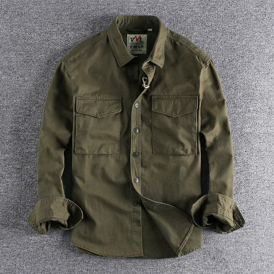 Urban Casual Cotton Work Safari Style Shirts Men