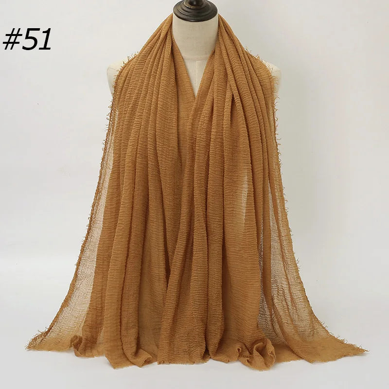 Women's Hot Crinkle Cotton Hijab Scarf