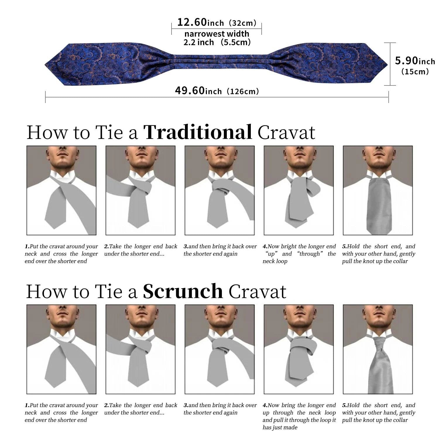 Men's Urban Accessories Premium Silk Ascot Tie | Minimalist Streetwear | Craftklart