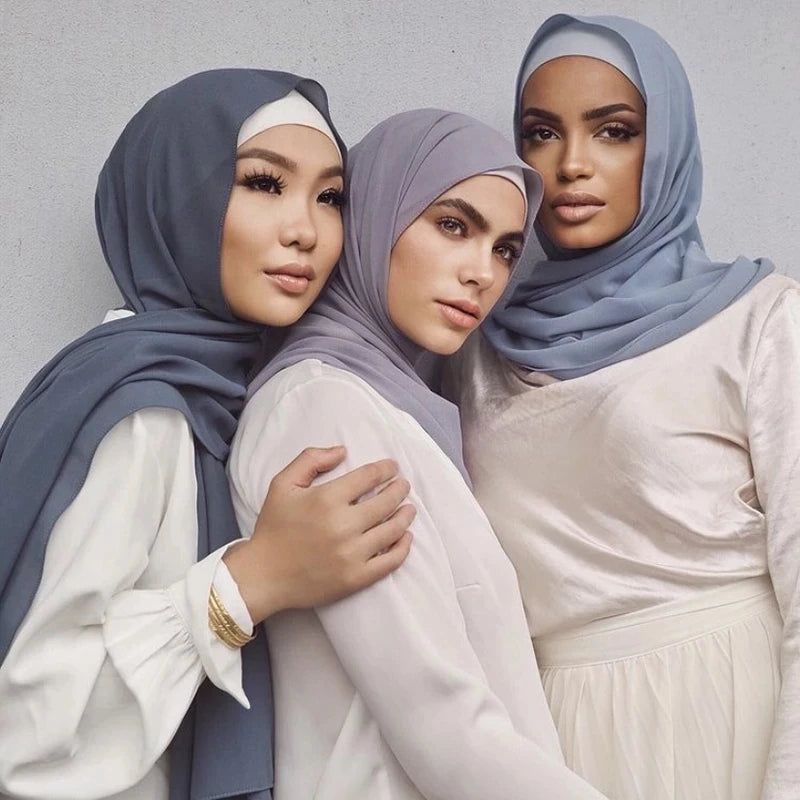 New Fashion Women Solid Chiffon Headscarf