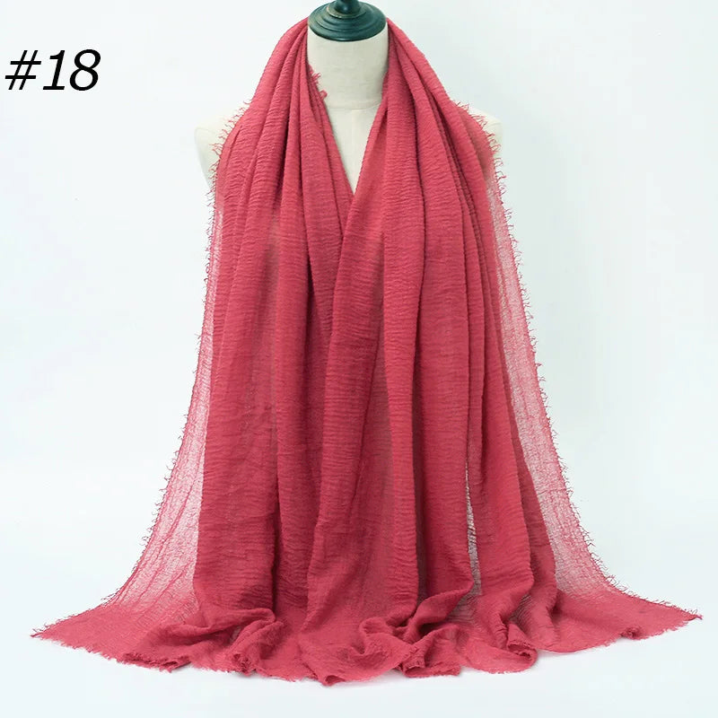 Women's Hot Crinkle Cotton Hijab Scarf