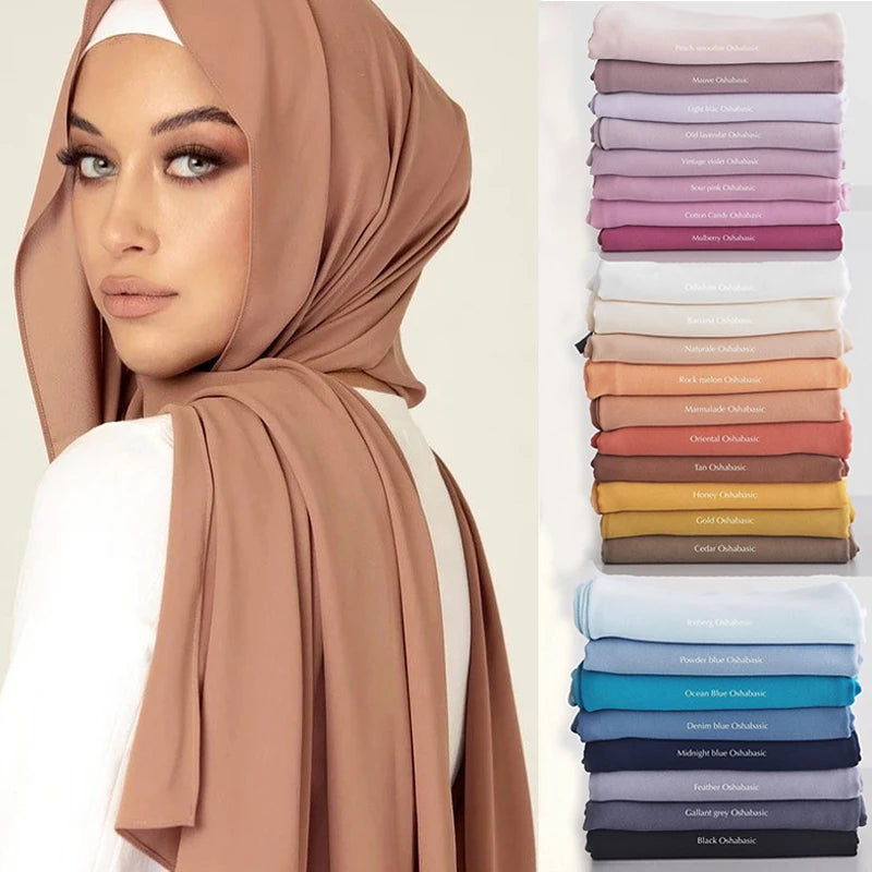 New Fashion Women Solid Chiffon Headscarf