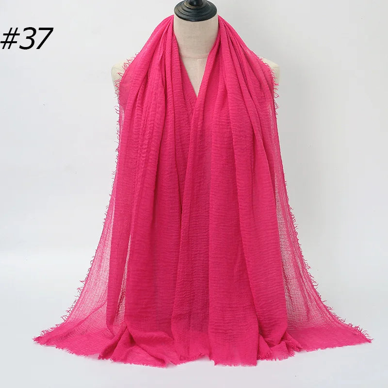 Women's Hot Crinkle Cotton Hijab Scarf