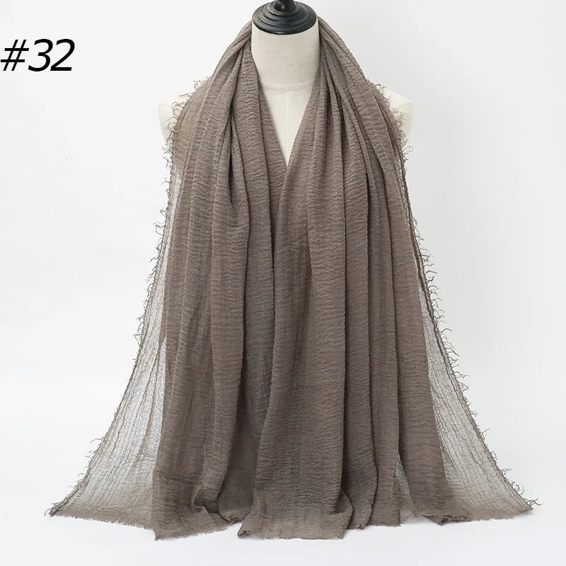 Women's Hot Crinkle Cotton Hijab Scarf