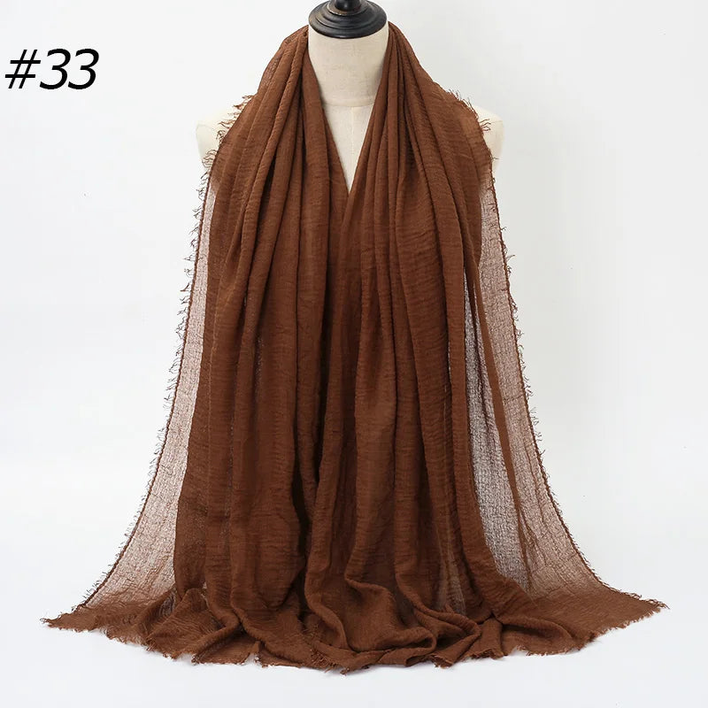 Women's Hot Crinkle Cotton Hijab Scarf