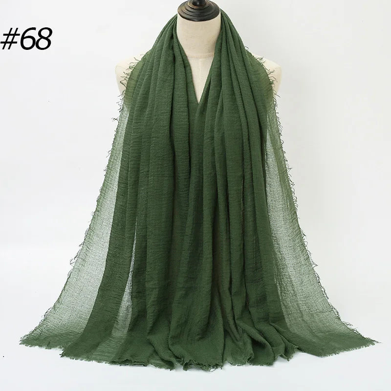 Women's Hot Crinkle Cotton Hijab Scarf