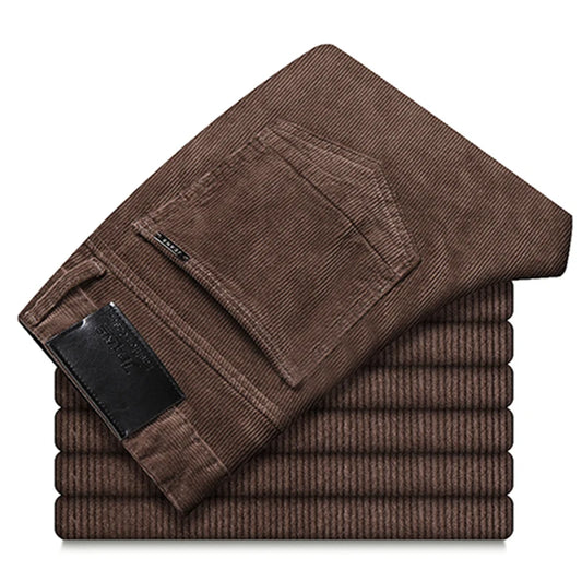 Urban Fashion & Streetwear men's corduroy pants in a casual business style, shown in a neutral color with a relaxed fit.