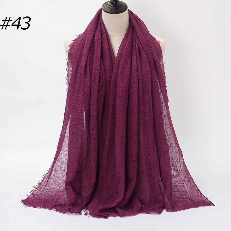 Women's Hot Crinkle Cotton Hijab Scarf