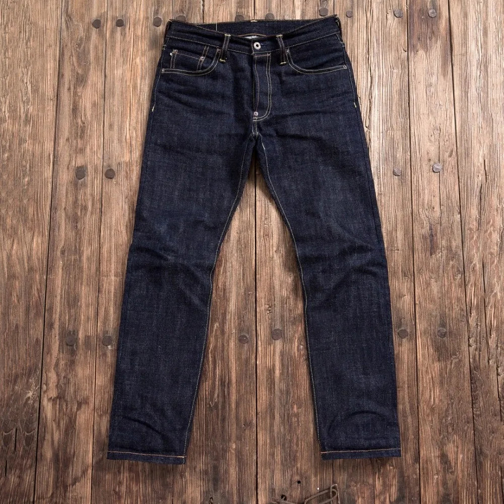 Heavy Weight Indigo Selvage Unwashed Pants Thick Raw Denim Jean 17oz