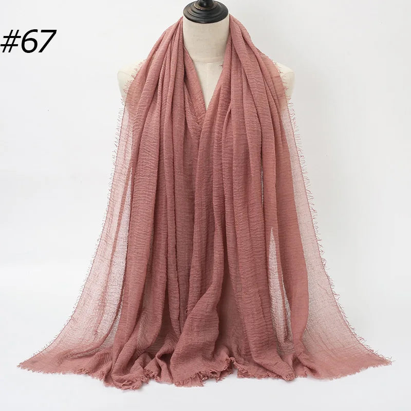Women's Hot Crinkle Cotton Hijab Scarf