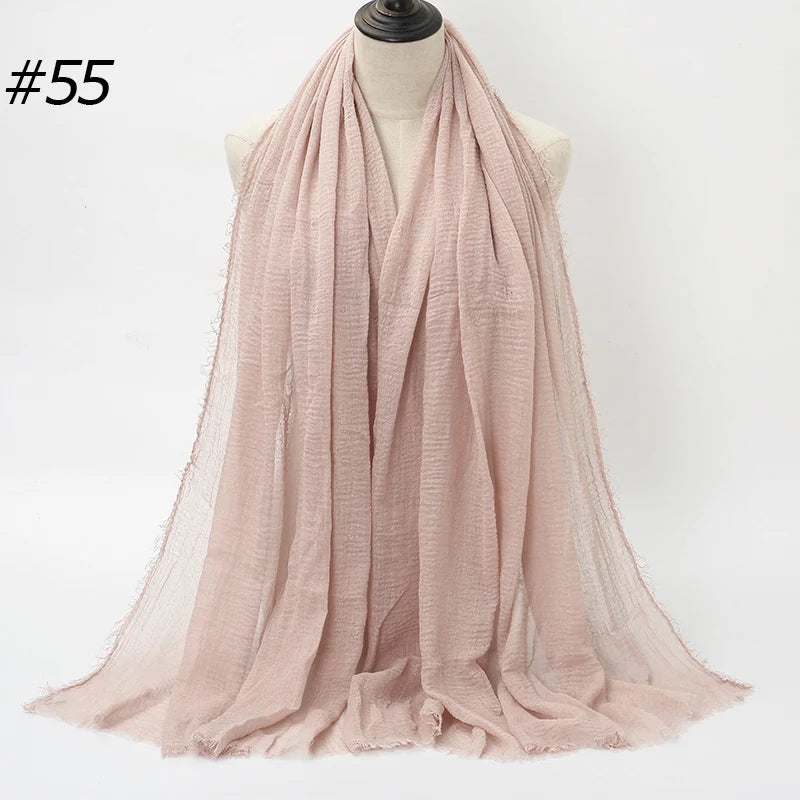 Women's Hot Crinkle Cotton Hijab Scarf