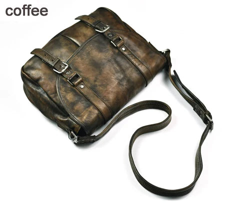 Men's Leather Urban Casual Messenger Bag Vintage Brown - Craftklart.store