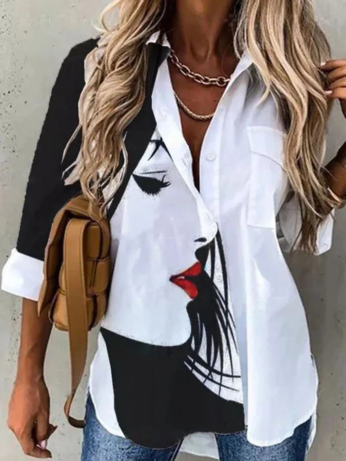 Long Sleeve Loose Shirt Women Temperament Printed Shirt - Premium Shirt from Craftklart Dropship - Just $12.98! Shop now at Craftklart.store