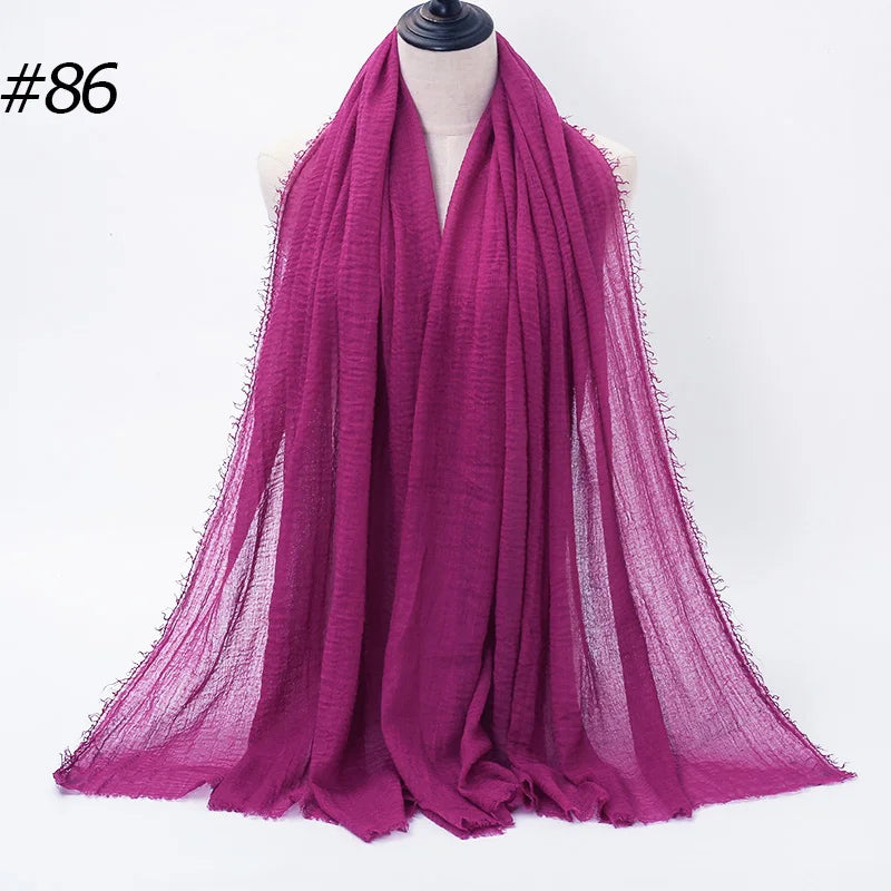 Women's Hot Crinkle Cotton Hijab Scarf