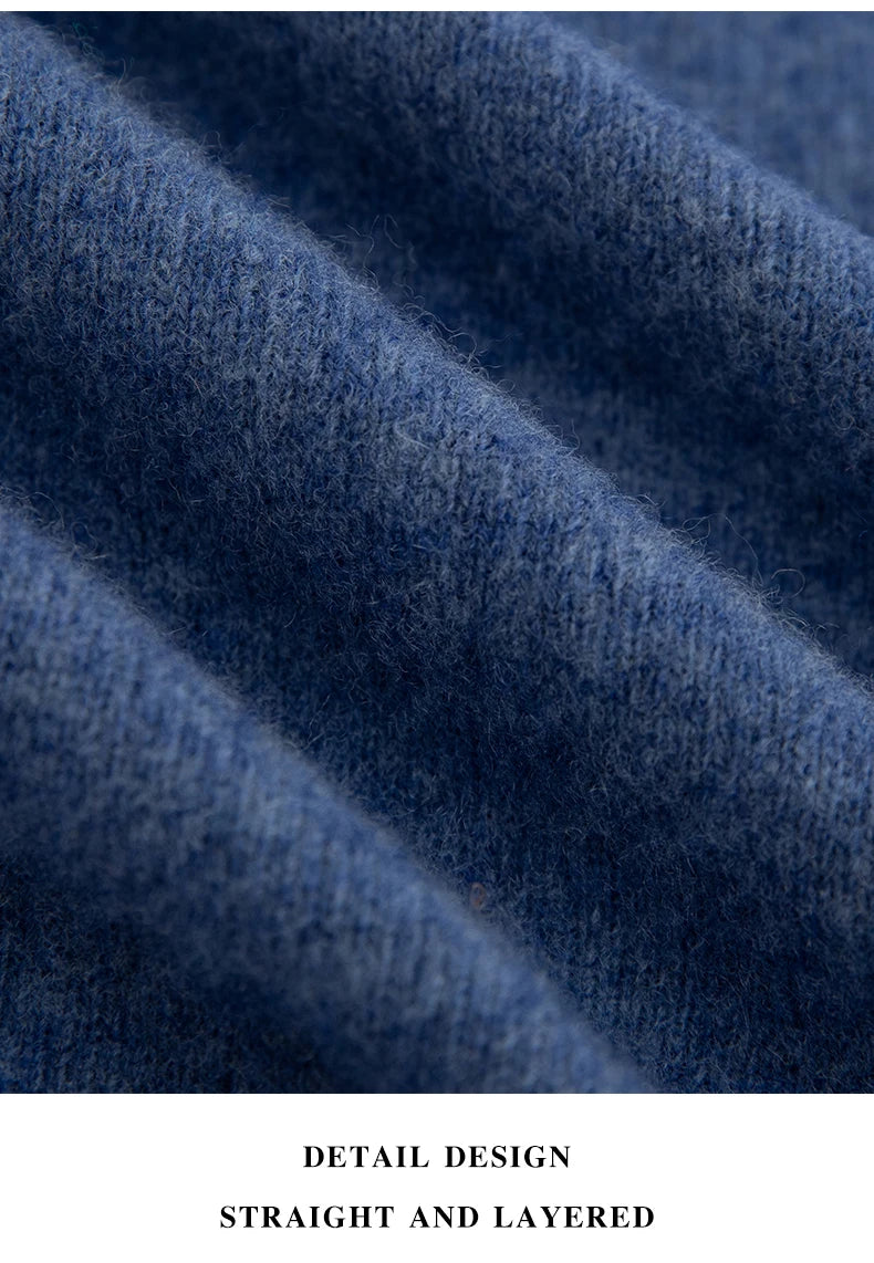 New Fashion Men's 100% Wool Pullover Half-high Collar Sweater - Craftklart.store