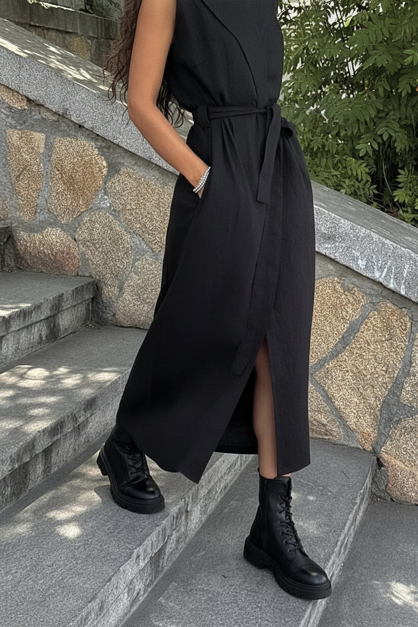 Cotton Spaghetti Strap Maxi Dress
