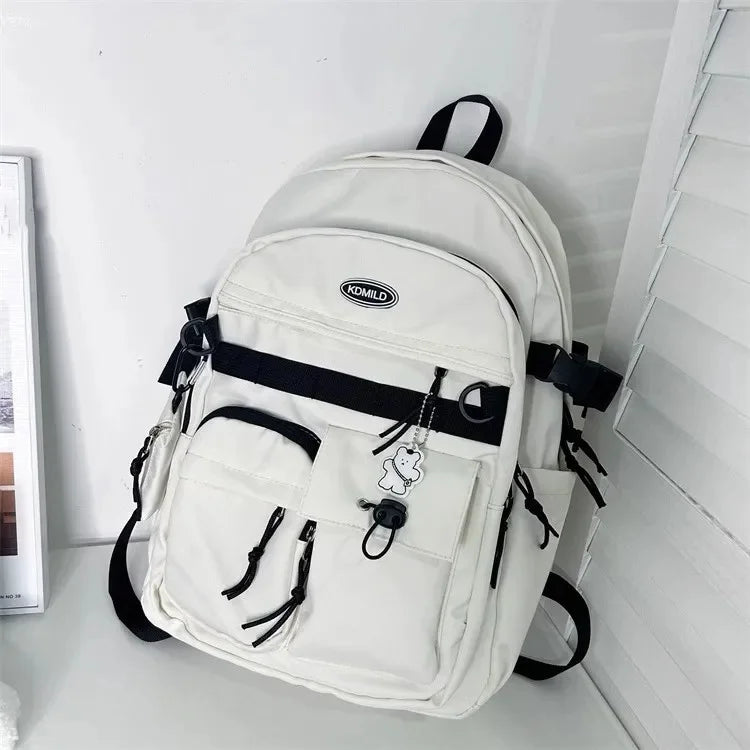 Korean Retro Workwear Large Capacity Dual Shoulder Bag