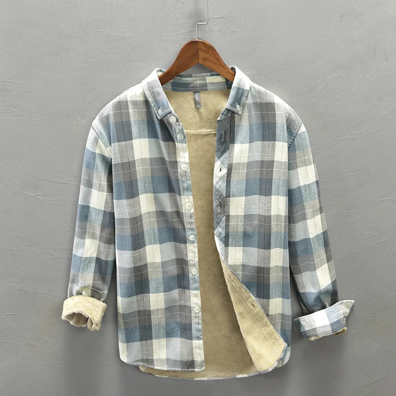 New Winter Shirt Men Plaid Shirts - Premium shirt from Craftklart Dropship - Just $34.88! Shop now at Craftklart.store