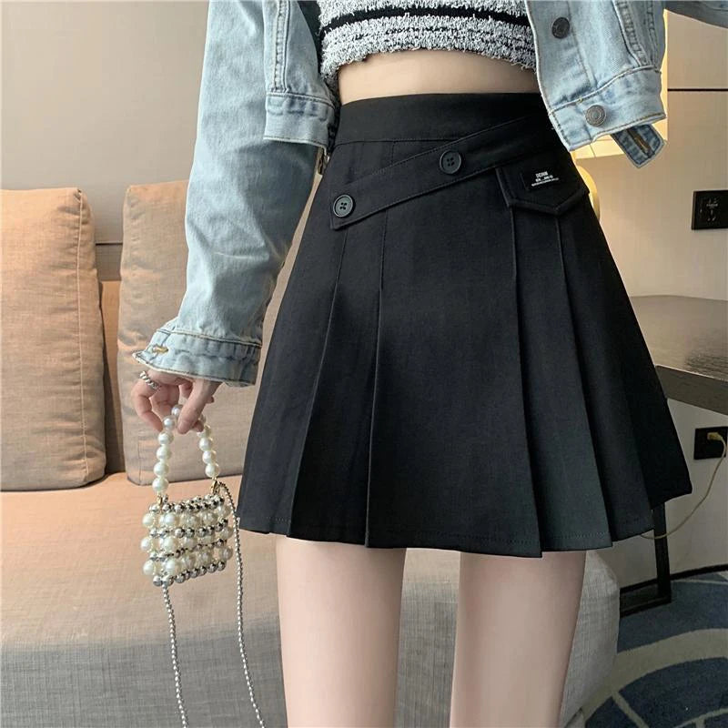 Preppy Style A Line Korean Skirt - Premium Skirt from Craftklart Dropship - Just $15.24! Shop now at Craftklart.store