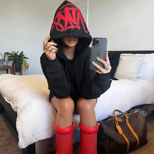 Black Pullover Sy-world Streetwear Sets
