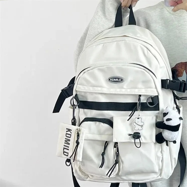 Korean Retro Workwear Large Capacity Dual Shoulder Bag