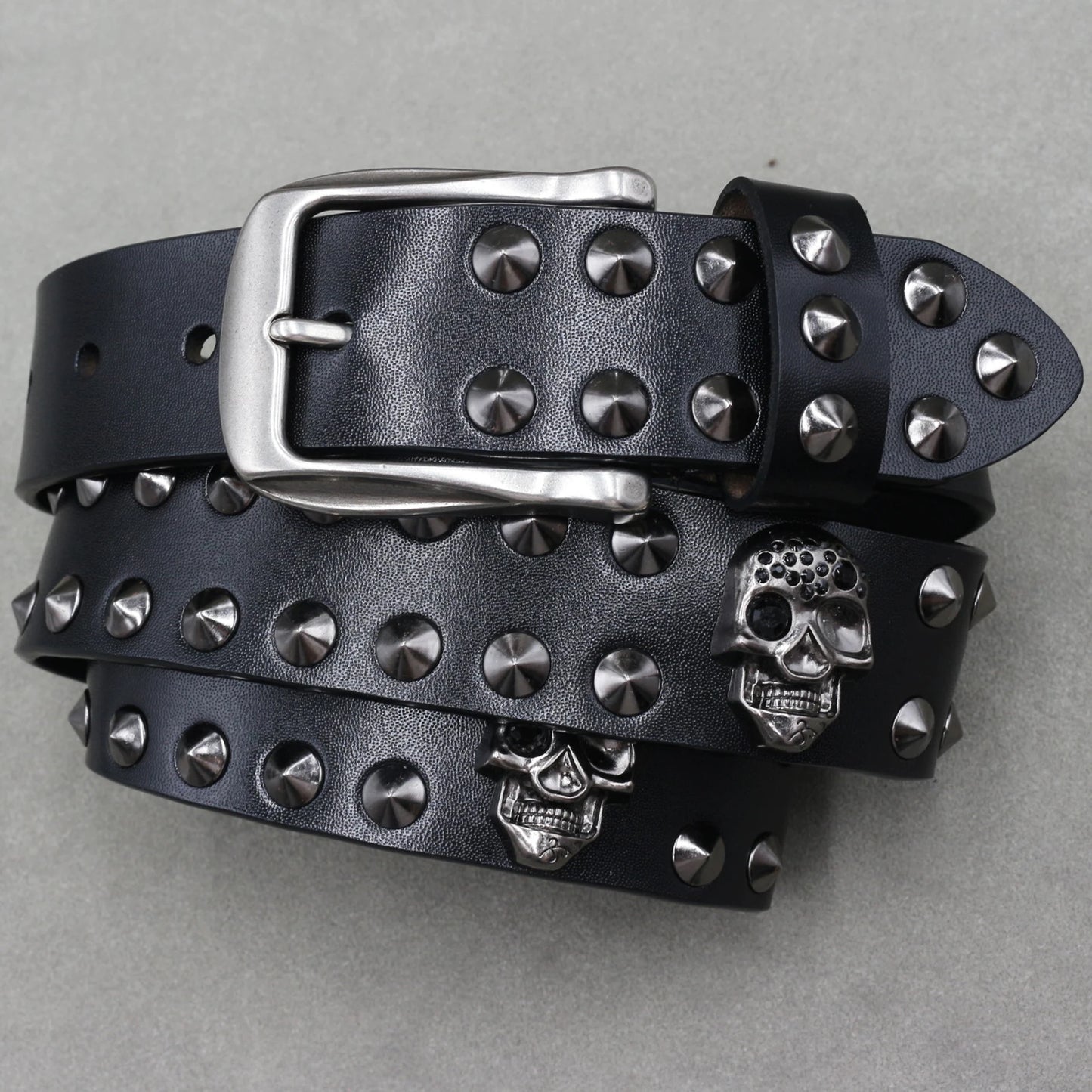 Genuine Leather Cowskin Punk Rivet Jeans Belts - Premium Belts from Craftklart Dropship - Just $22.66! Shop now at Craftklart.store