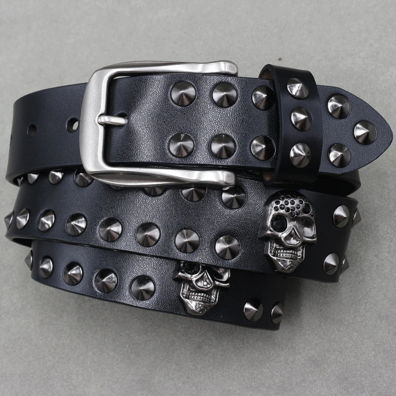 Genuine Leather Cowskin Punk Rivet Jeans Belts - Premium Belts from Craftklart Dropship - Just $22.66! Shop now at Craftklart.store