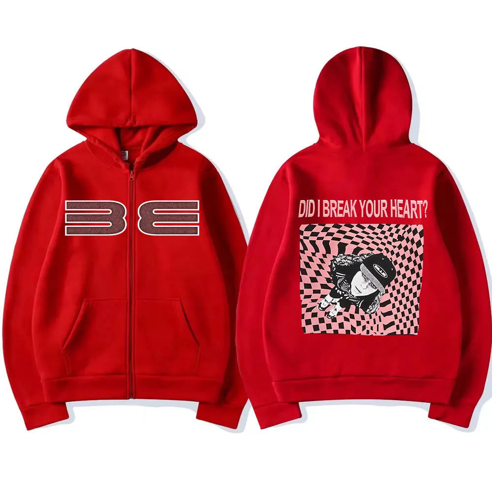 Hit Me Hard and Soft DID I Break YOUR HEART? Zipper Hoodies