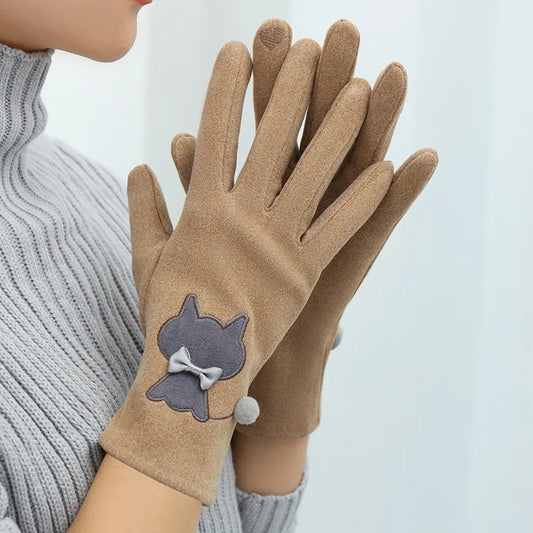 Women Keep Warm Touch Screen Cute Lovely Soft Gloves