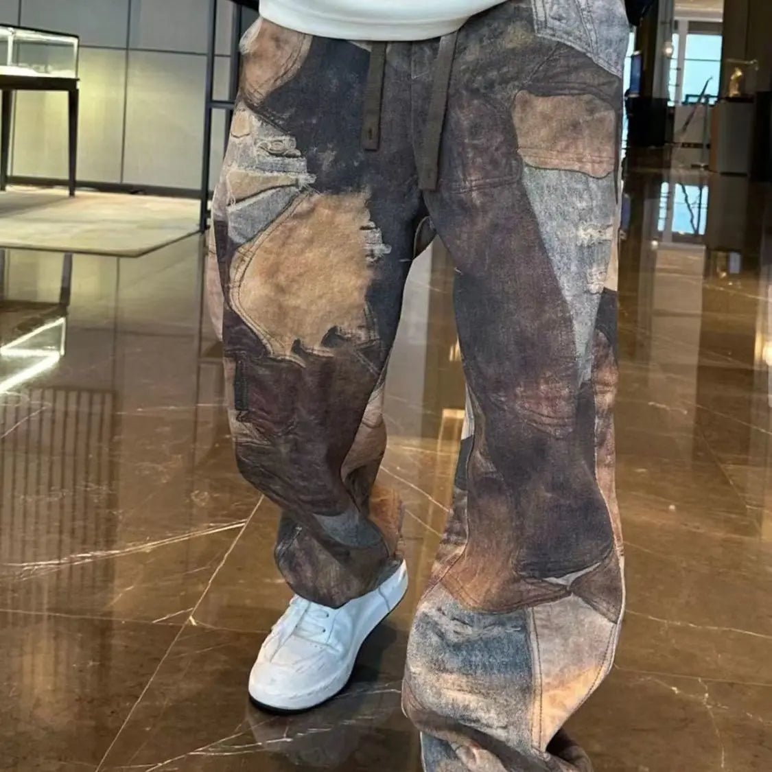 2025 New Retro Color Block Oversize Niche Old Loose Tapered Casual Pants - Craftklart.store