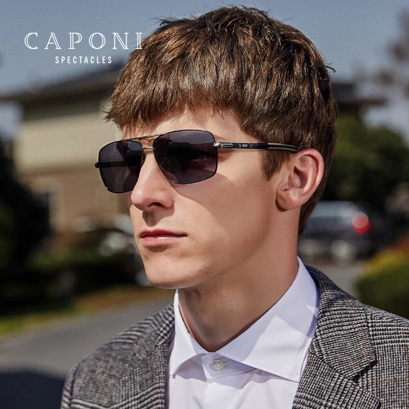 CAPONI Photochromic Men's Sunglasses Polarized - Premium Sunglasses from Craftklart.store - Just $31.05! Shop now at Craftklart.store