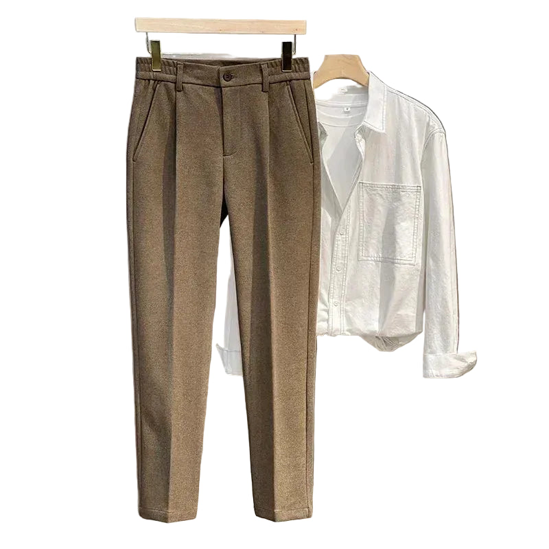 Men's Urban Business Casual Elastic Waist Straight Trousers - Craftklart.store