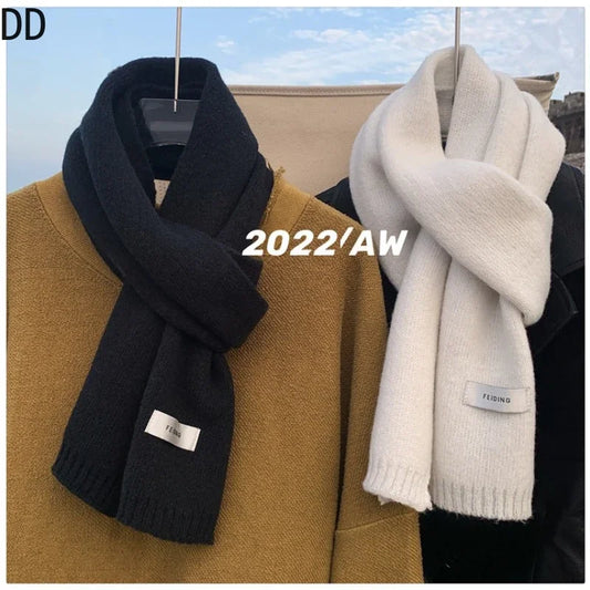 Men Knitted Wool Korean Urban Scarf