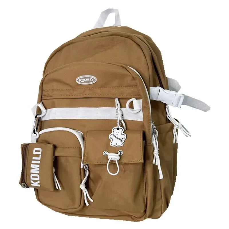 Korean Retro Workwear Large Capacity Dual Shoulder Bag